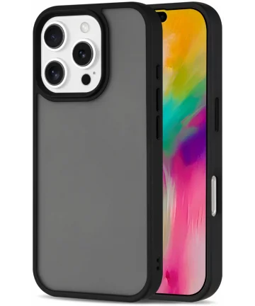 Apple iPhone 16 Pro Max Hoesje Back Cover Matte Zwart Hoesjes