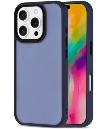 Apple iPhone 16 Pro Max Hoesje Back Cover Matte Blauw Hoesjes