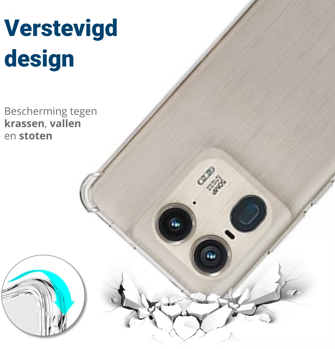 Motorola Edge 50 Hoesje Schokbestendig en Dun TPU Back Cover Transparant afbeelding 2