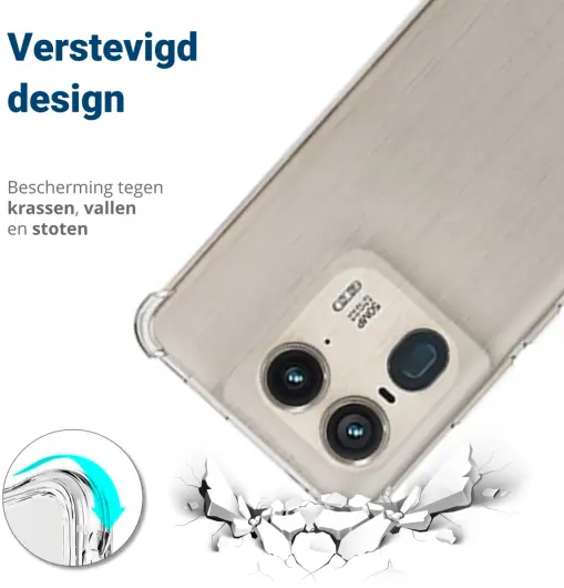 Motorola Edge 50 Hoesje Schokbestendig en Dun TPU Back Cover Transparant afbeelding 2
