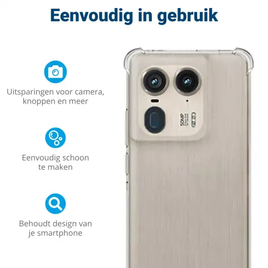 Motorola Edge 50 Hoesje Schokbestendig en Dun TPU Back Cover Transparant afbeelding 5