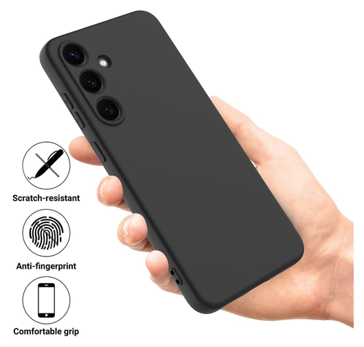 Samsung Galaxy A16 Hoesje Dun TPU Back Cover Matte Zwart afbeelding 2