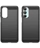 Samsung Galaxy A16 Hoesje Geborsteld TPU Flexibele Back Cover Zwart