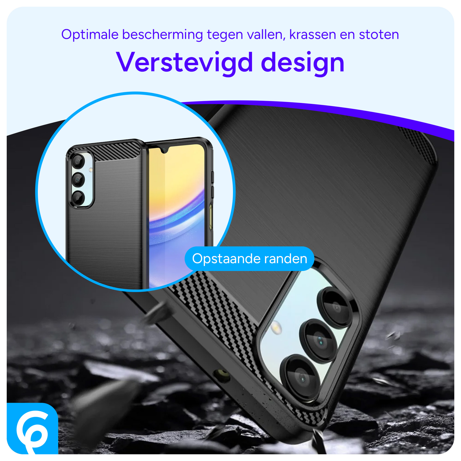 Samsung Galaxy A16 Hoesje Geborsteld TPU Flexibele Back Cover Zwart afbeelding 2