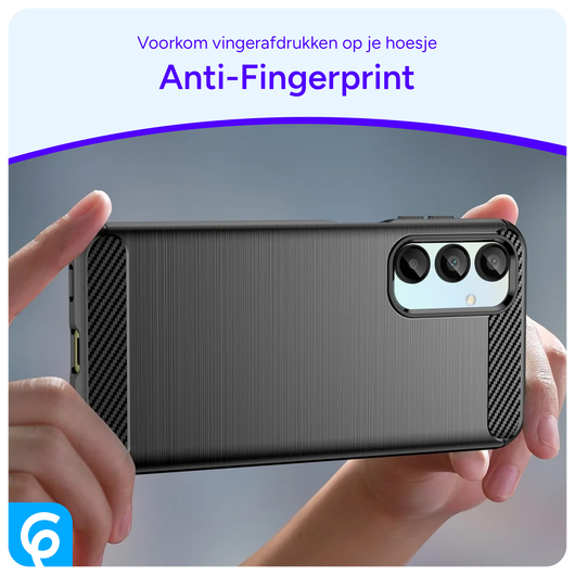 Samsung Galaxy A16 Hoesje Geborsteld TPU Flexibele Back Cover Zwart afbeelding 4