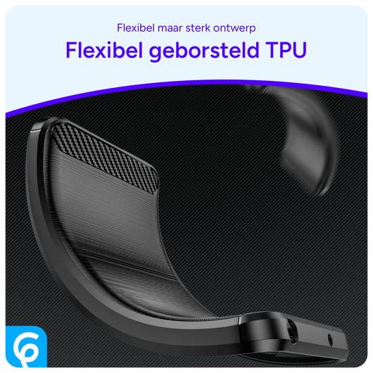 Samsung Galaxy A16 Hoesje Geborsteld TPU Flexibele Back Cover Zwart afbeelding 6
