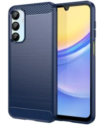 Samsung Galaxy A16 Hoesje Geborsteld TPU Flexibele Back Cover Blauw