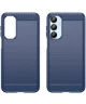 Samsung Galaxy A16 Hoesje Geborsteld TPU Flexibele Back Cover Blauw