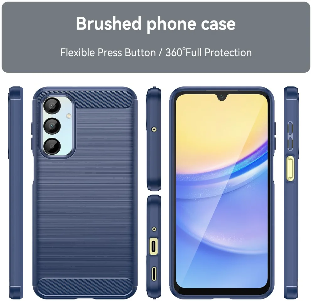 Samsung Galaxy A16 Hoesje Geborsteld TPU Flexibele Back Cover Blauw afbeelding 8