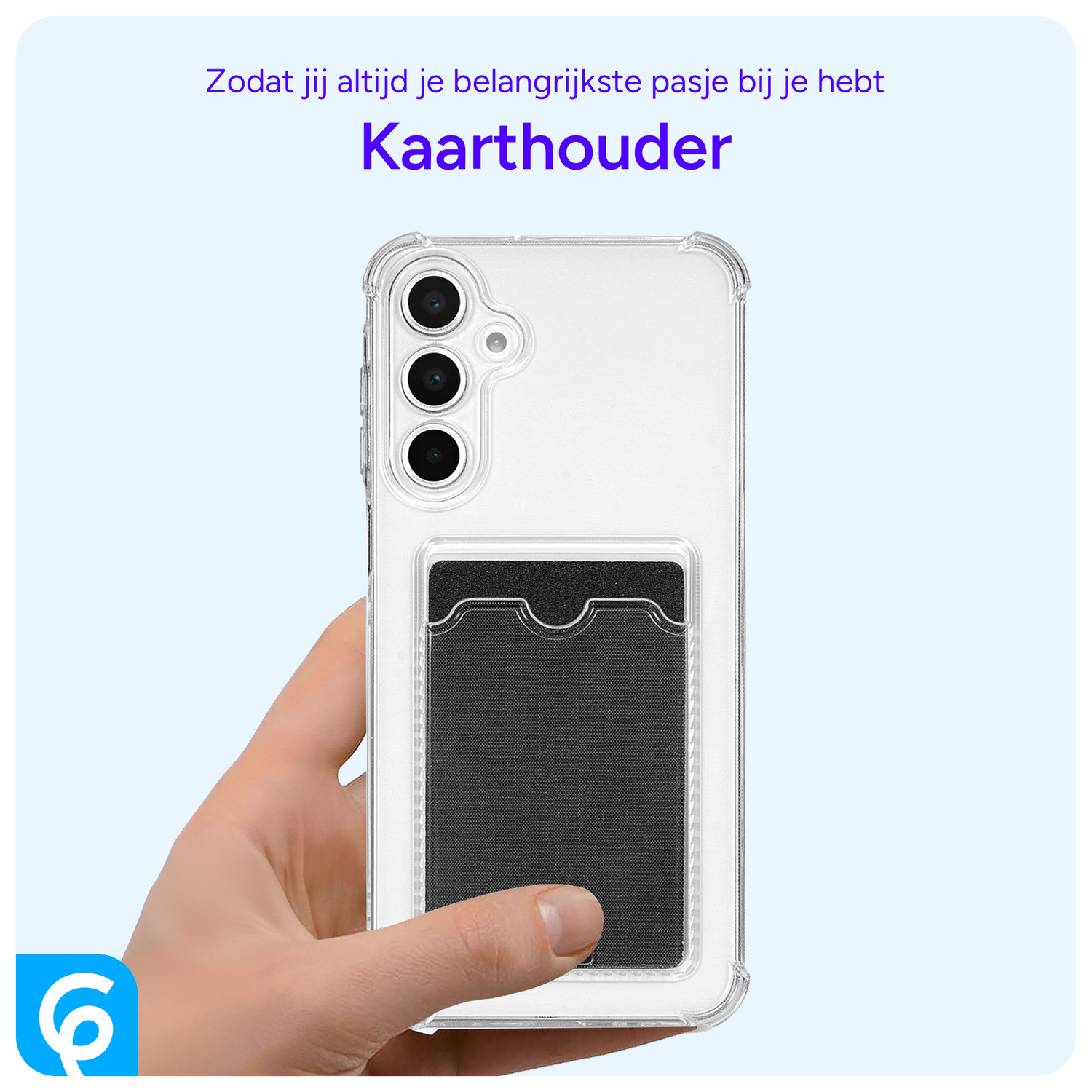 Samsung Galaxy A16 Hoesje Dun TPU met Pasjeshouder Back Cover Transparant afbeelding 4