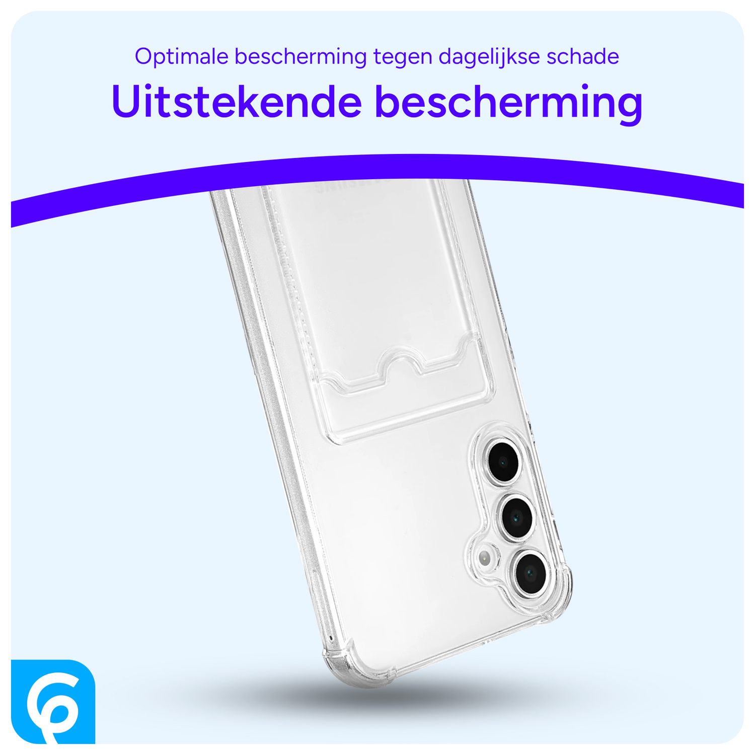 Samsung Galaxy A16 Hoesje Dun TPU met Pasjeshouder Back Cover Transparant afbeelding 2