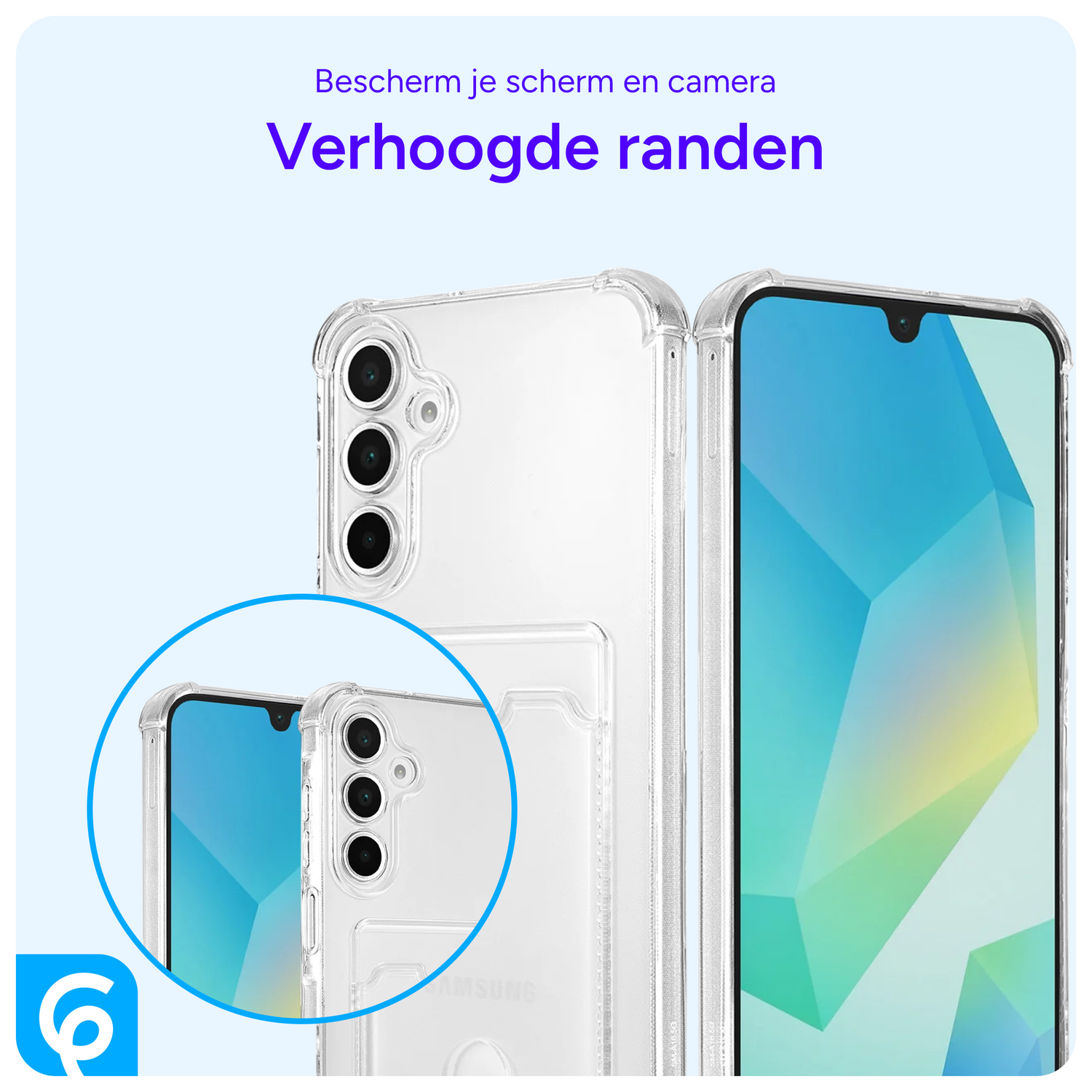 Samsung Galaxy A16 Hoesje Dun TPU met Pasjeshouder Back Cover Transparant afbeelding 3