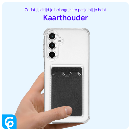 Samsung Galaxy A16 Hoesje Dun TPU met Pasjeshouder Back Cover Transparant afbeelding 4