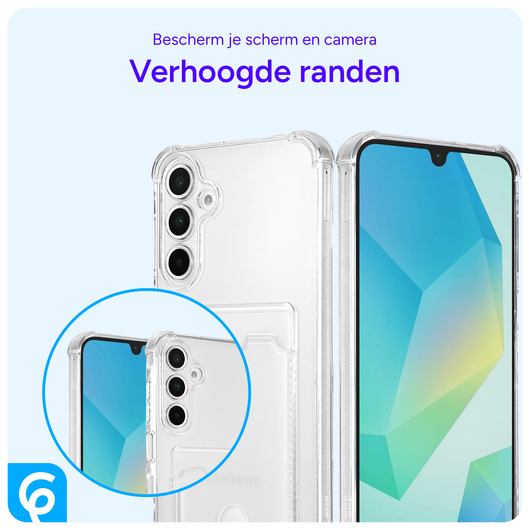 Samsung Galaxy A16 Hoesje Dun TPU met Pasjeshouder Back Cover Transparant afbeelding 3