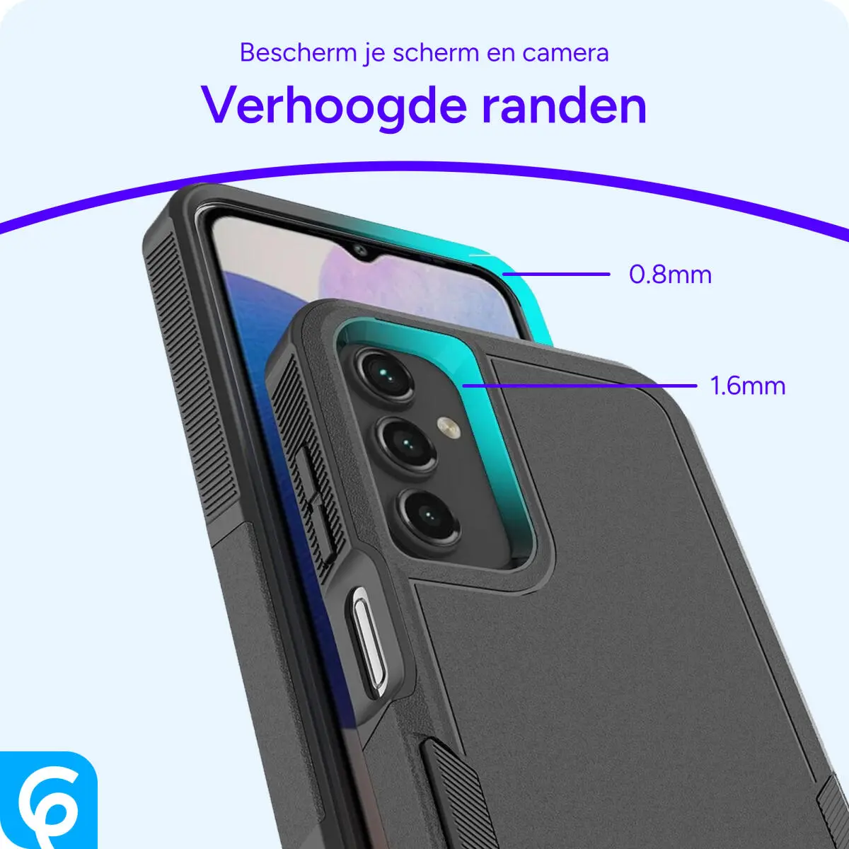 Samsung Galaxy A16 Hoesje Schokbestendige Hardcase Back Cover Zwart afbeelding 2