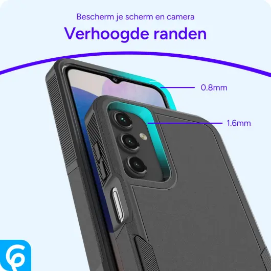 Samsung Galaxy A16 Hoesje Schokbestendige Hardcase Back Cover Zwart afbeelding 2