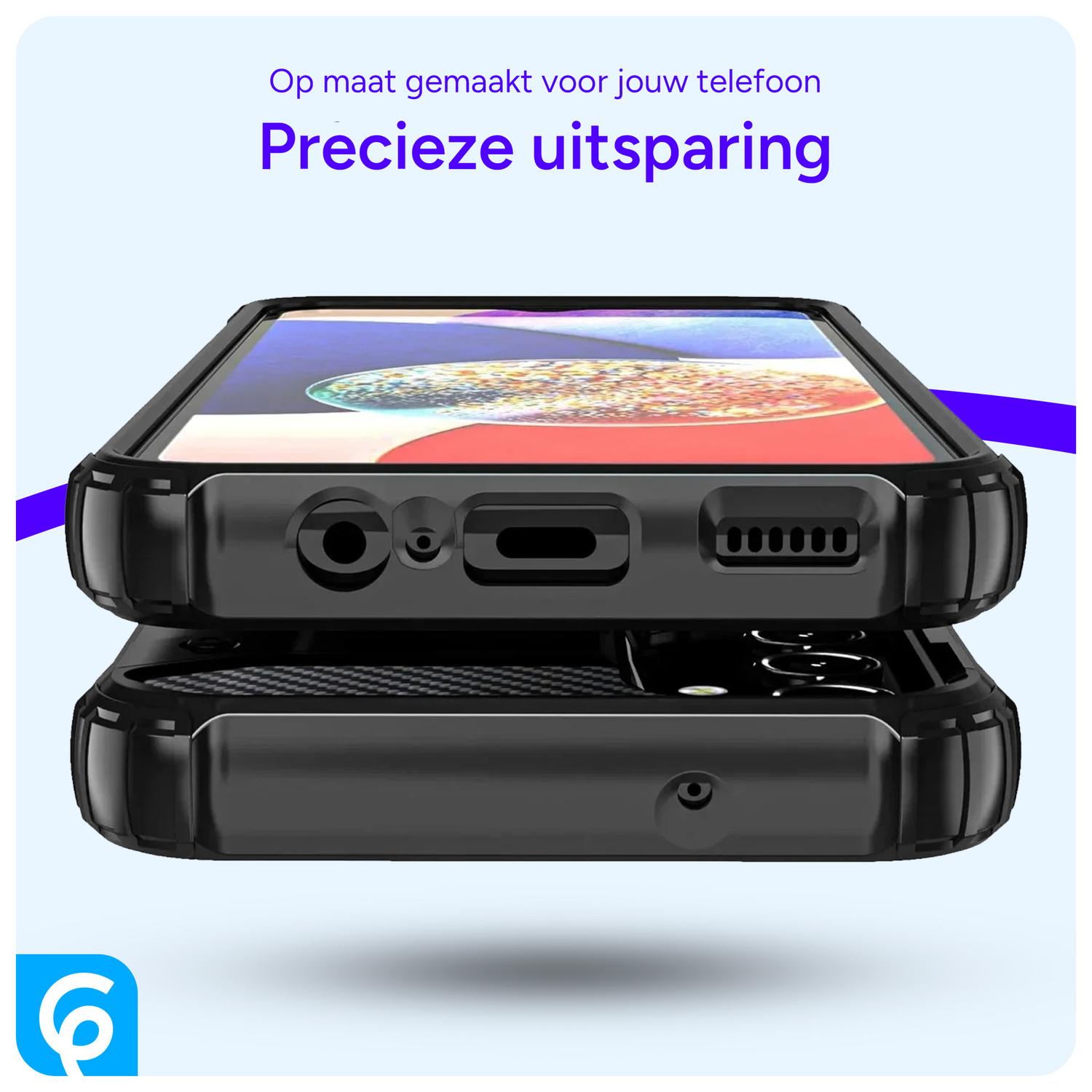 Samsung Galaxy A16 Hoesje Shock Proof Hybride Back Cover Zwart afbeelding 4