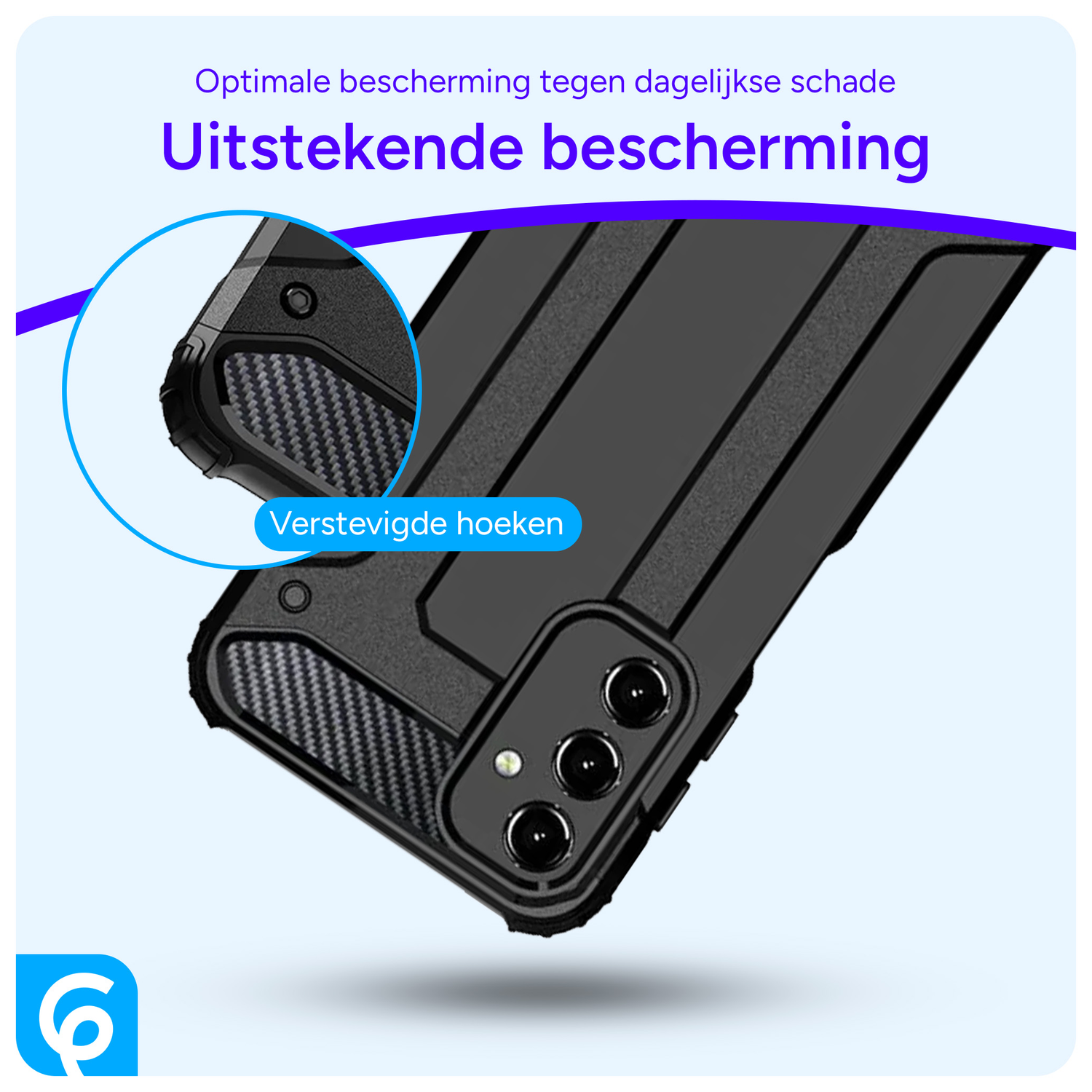 Samsung Galaxy A16 Hoesje Shock Proof Hybride Back Cover Zwart afbeelding 5