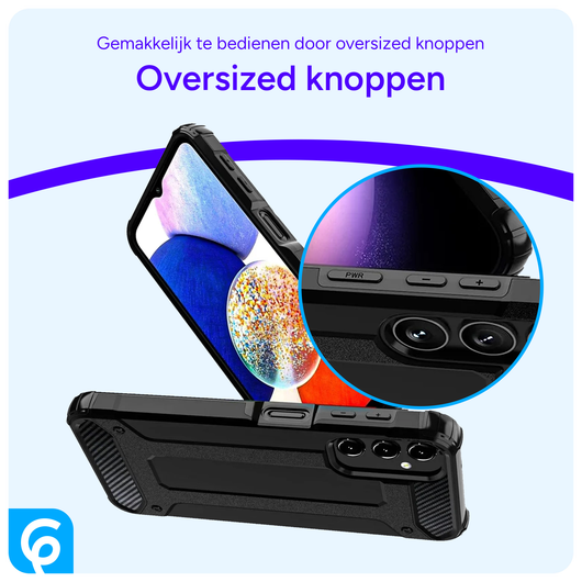 Samsung Galaxy A16 Hoesje Shock Proof Hybride Back Cover Zwart afbeelding 2