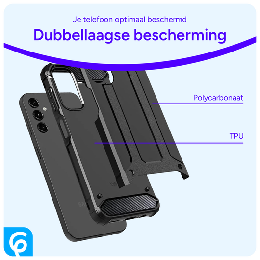 Samsung Galaxy A16 Hoesje Shock Proof Hybride Back Cover Zwart afbeelding 6
