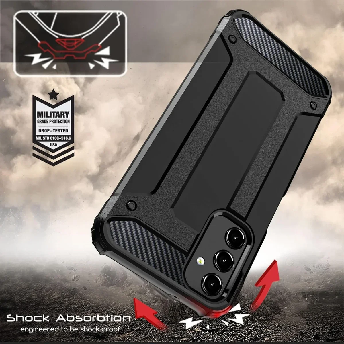 Samsung Galaxy A16 Hoesje Shock Proof Hybride Back Cover Roze afbeelding 5