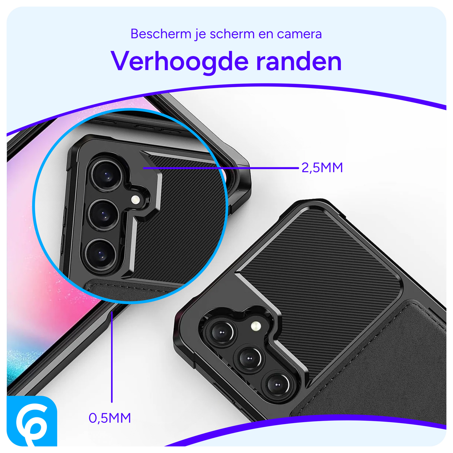 Samsung Galaxy A16 Hoesje 3-in-1 Pasjes Portemonnee Back Cover Zwart afbeelding 5
