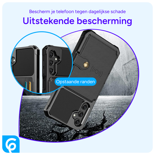 Samsung Galaxy A16 Hoesje 3-in-1 Pasjes Portemonnee Back Cover Zwart afbeelding 4