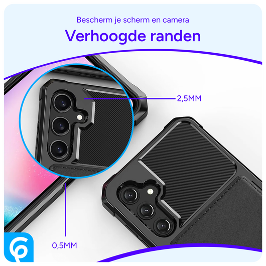 Samsung Galaxy A16 Hoesje 3-in-1 Pasjes Portemonnee Back Cover Zwart afbeelding 5