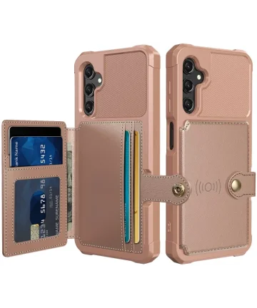 Samsung Galaxy A16 Hoesje 3-in-1 Pasjes Portemonnee Back Cover Roze Hoesjes