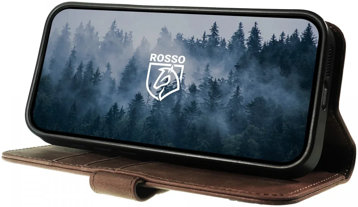 Rosso Elite Google Pixel 9 / 9 Pro Hoesje MagSafe Book Case Echt Leer Bruin afbeelding 9