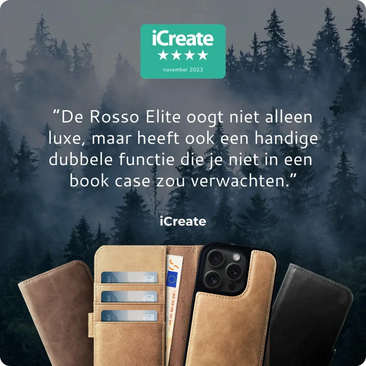Rosso Elite Google Pixel 9 / 9 Pro Hoesje MagSafe Book Case Echt Leer Bruin afbeelding 7