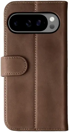 Rosso Elite Google Pixel 9 / 9 Pro Hoesje MagSafe Book Case Echt Leer Bruin afbeelding 2