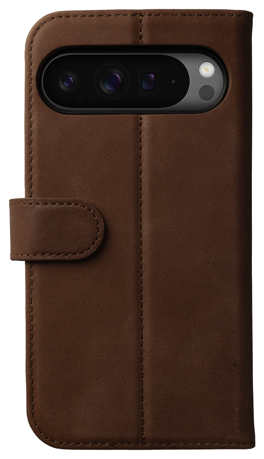 Rosso Elite Google Pixel 9 Pro XL Hoesje MagSafe Book Case Echt Leer Bruin afbeelding 8