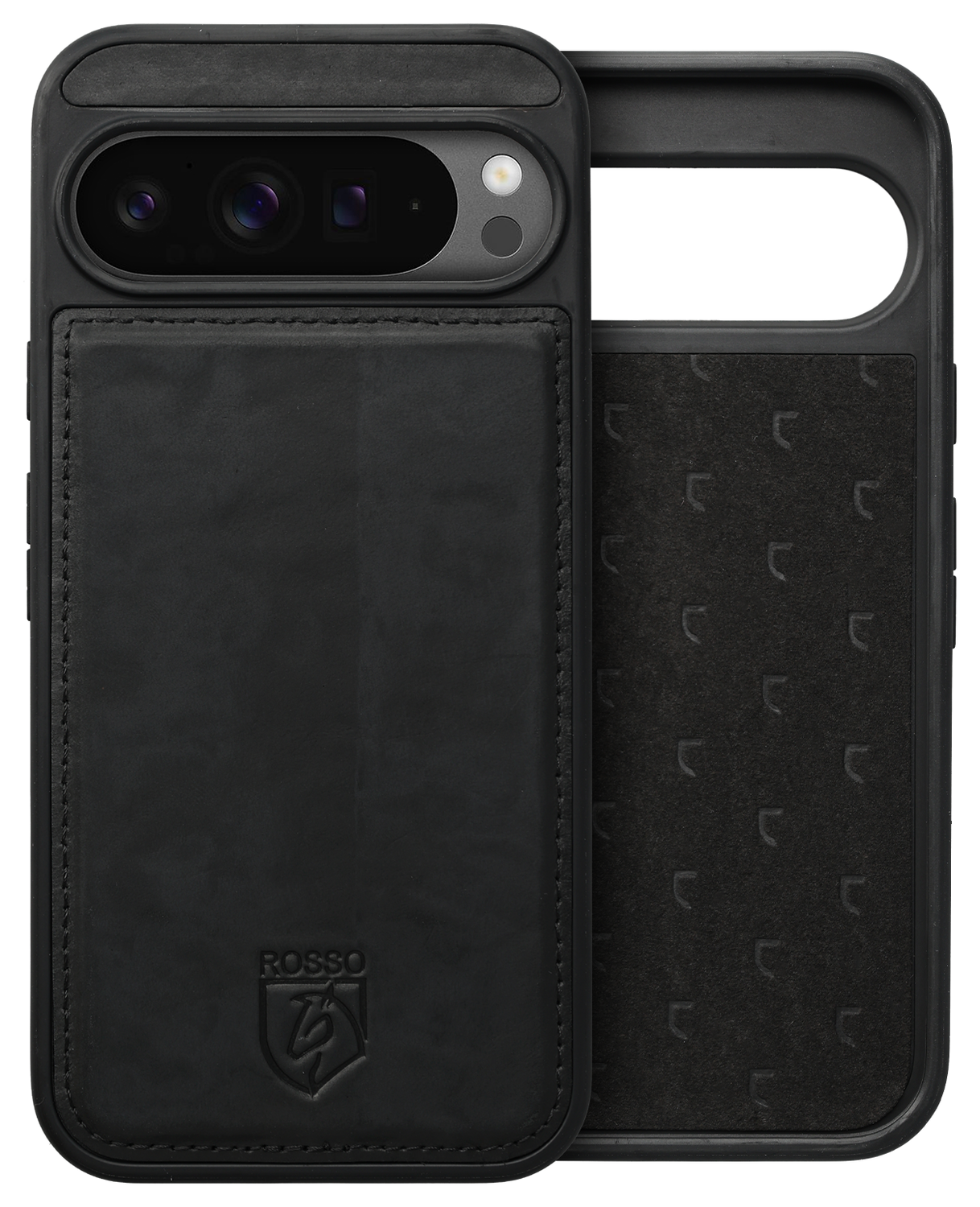 Rosso Elite Google Pixel 9 Pro XL Hoesje MagSafe Book Case Echt Leer Zwart afbeelding 7