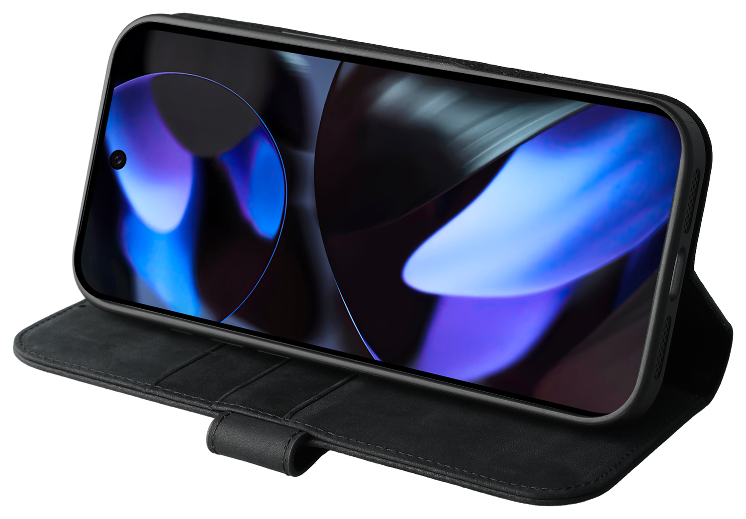 Rosso Elite Google Pixel 9 Pro XL Hoesje MagSafe Book Case Echt Leer Zwart afbeelding 11