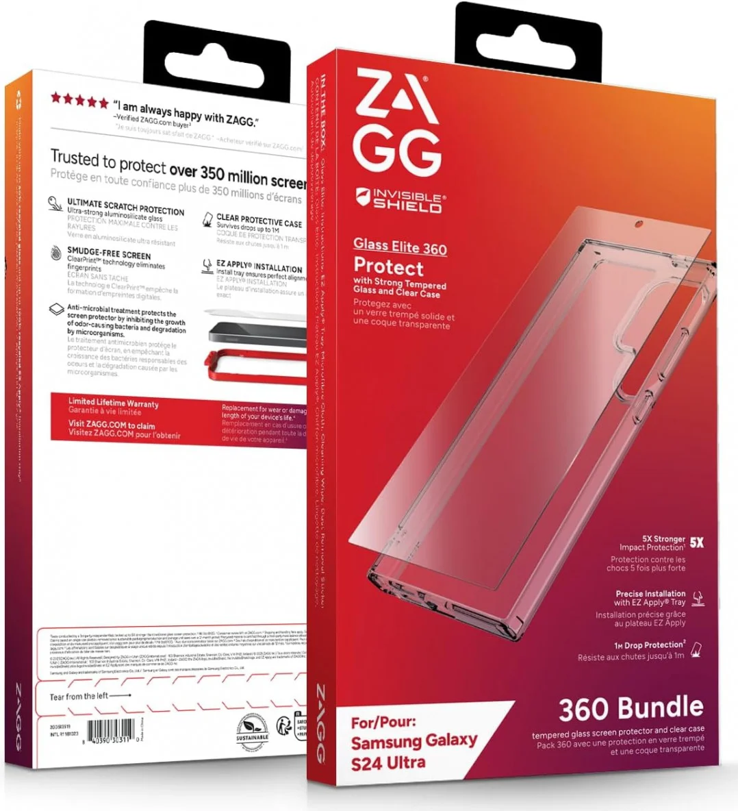 ZAGG InvisibleShield Glass Elite 360 Samsung S24 Ultra Hoesje + Tempered Glass afbeelding 8