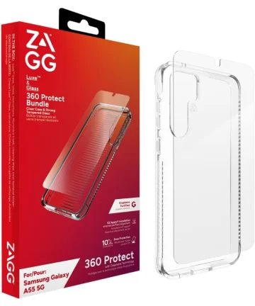 ZAGG Luxe Bundel Samsung Galaxy A55 Hoesje Transparant + Screen Protector Hoesjes