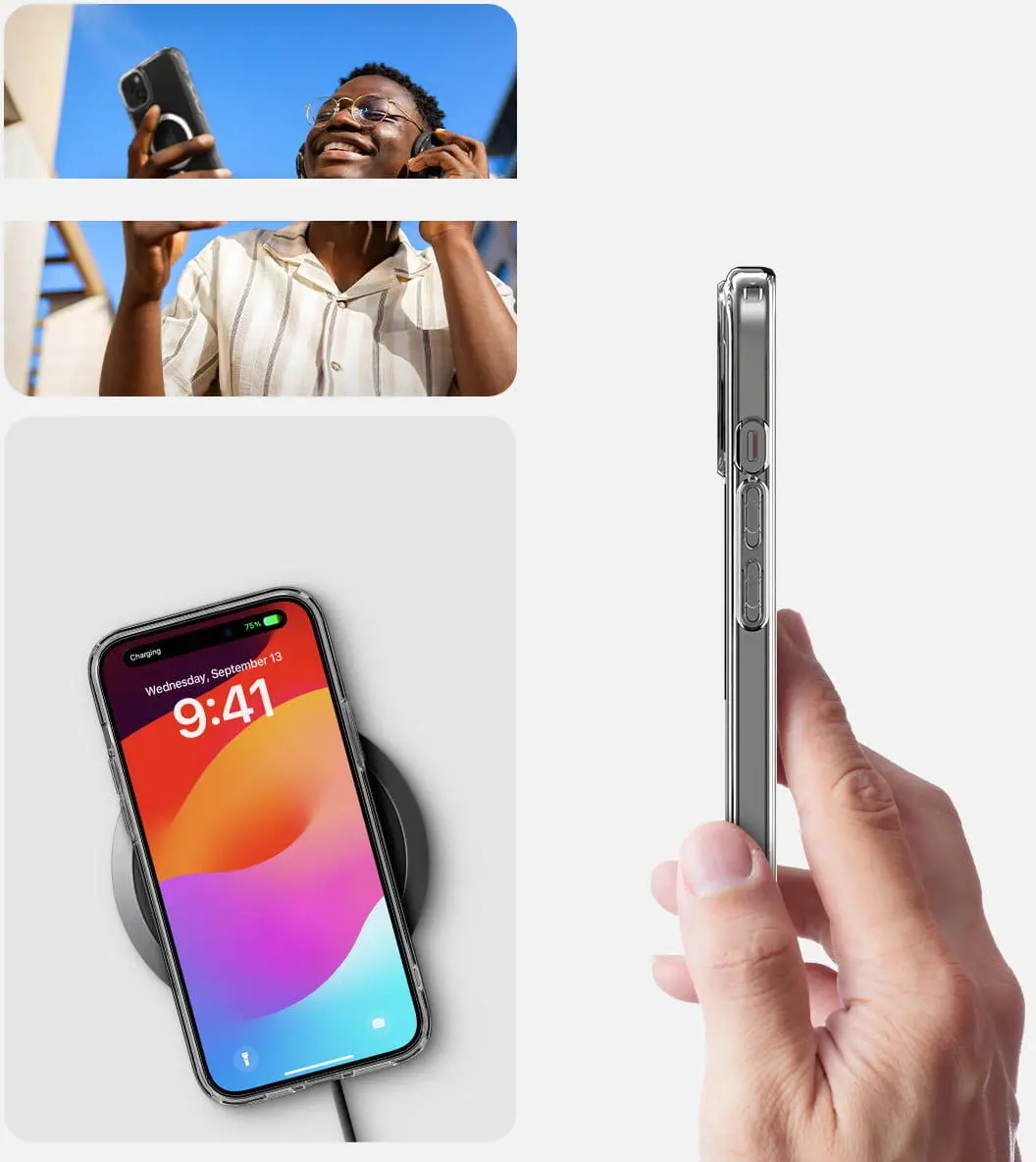 Spigen Crystal Hybrid MagFit iPhone 15 Plus Hoesje MagSafe Transparant Wit afbeelding 9