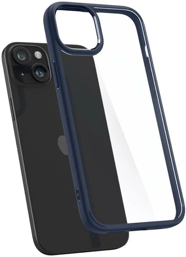 Spigen Crystal Hybrid Apple iPhone 15 Plus Hoesje Back Cover Transparant Blauw afbeelding 2