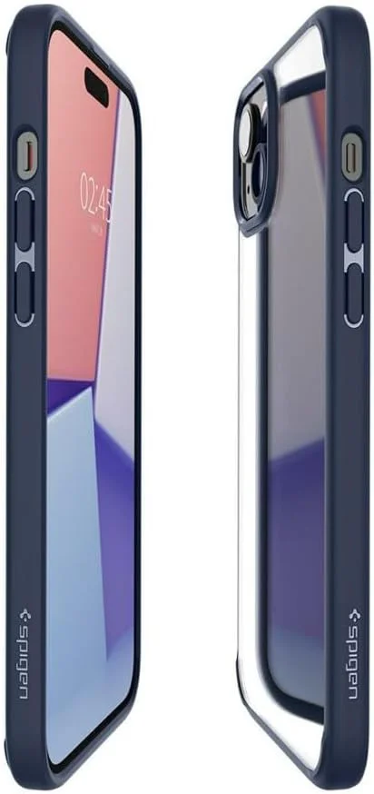 Spigen Crystal Hybrid Apple iPhone 15 Plus Hoesje Back Cover Transparant Blauw afbeelding 5