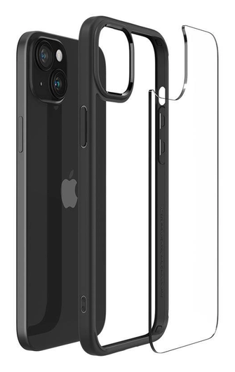Spigen Crystal Hybrid Apple iPhone 15 Plus Hoesje Back Cover Transparant Zwart afbeelding 6