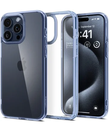 Spigen Ultra Hybrid Apple iPhone 15 Pro Max Hoesje Transparant Lichtblauw Hoesjes