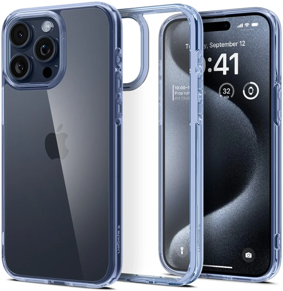 Spigen Ultra Hybrid Apple iPhone 15 Pro Max Hoesje Transparant Lichtblauw afbeelding 1