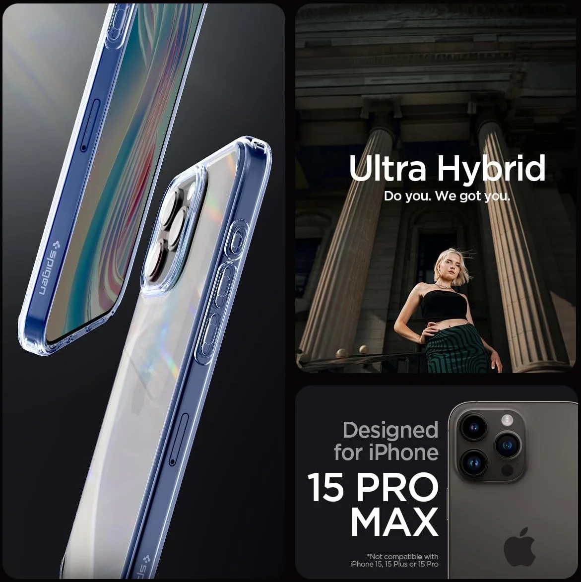 Spigen Ultra Hybrid Apple iPhone 15 Pro Max Hoesje Transparant Lichtblauw afbeelding 3