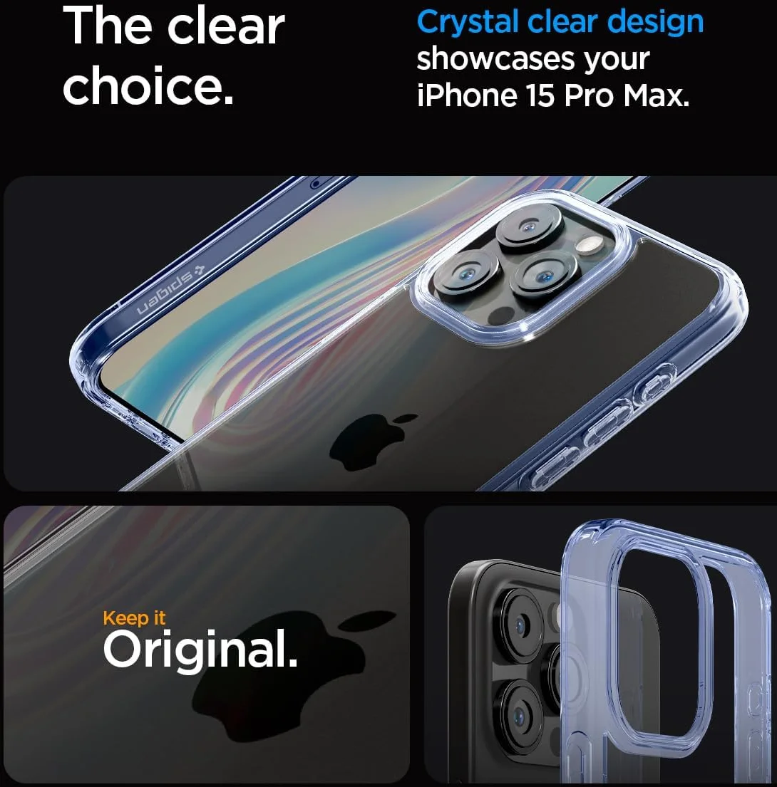 Spigen Ultra Hybrid Apple iPhone 15 Pro Max Hoesje Transparant Lichtblauw afbeelding 4
