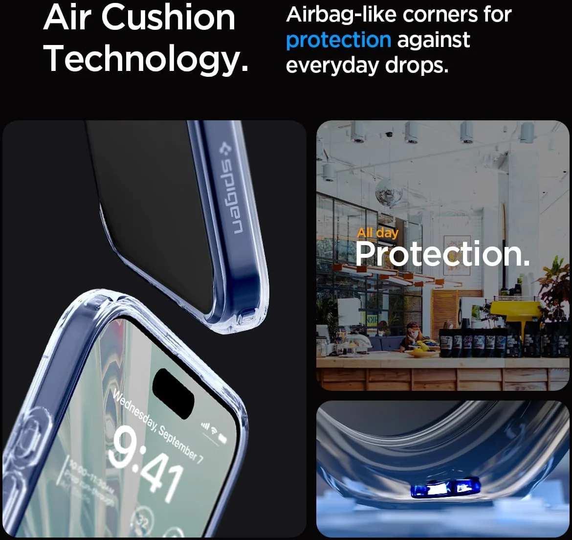 Spigen Ultra Hybrid Apple iPhone 15 Pro Max Hoesje Transparant Lichtblauw afbeelding 5