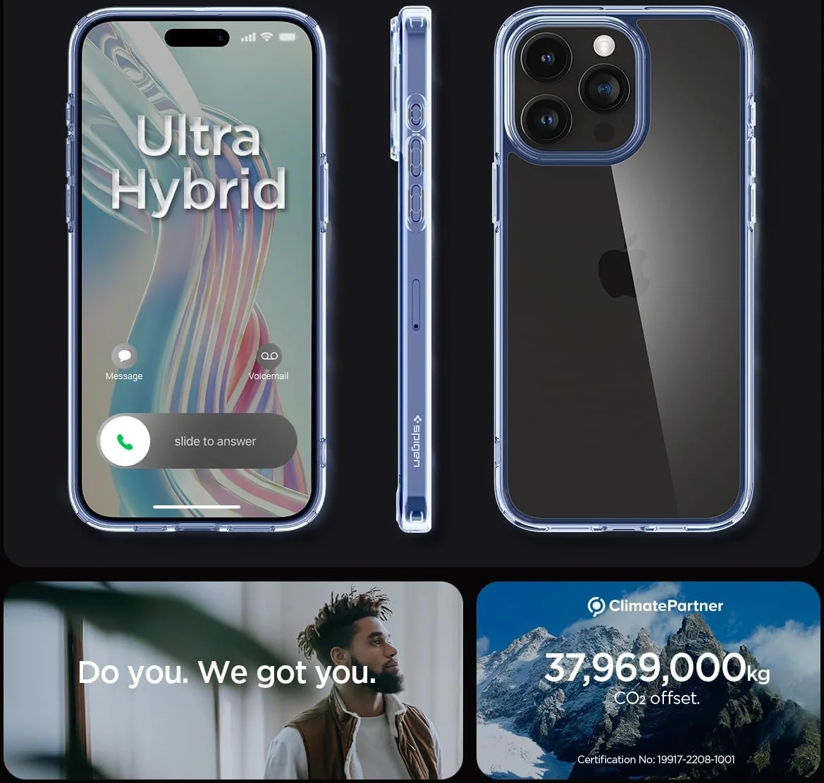 Spigen Ultra Hybrid Apple iPhone 15 Pro Max Hoesje Transparant Lichtblauw afbeelding 8