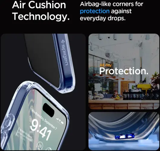 Spigen Ultra Hybrid Apple iPhone 15 Pro Max Hoesje Transparant Lichtblauw afbeelding 5