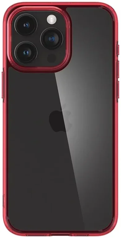 Spigen Ultra Hybrid Apple iPhone 15 Pro Hoesje Back Cover Transparant Rood afbeelding 9