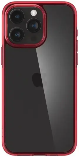 Spigen Ultra Hybrid Apple iPhone 15 Pro Hoesje Back Cover Transparant Rood afbeelding 9